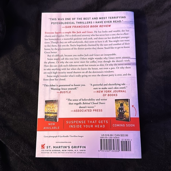 Behind Closed Doors by B.A. Paris - Picture 2 of 3